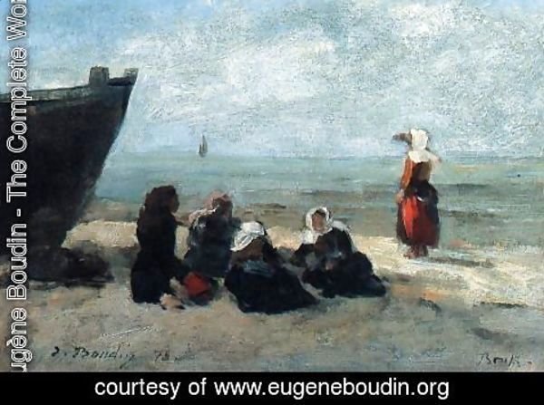 Eugène Boudin - Fisherwives Waiting for the Boats to Return