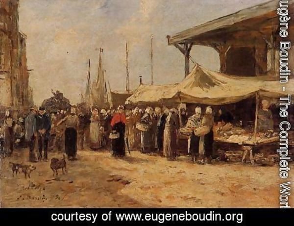 Eugène Boudin - Trouville, Fish Market I