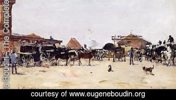 Eugène Boudin - La Place de la Gare, Deauville
