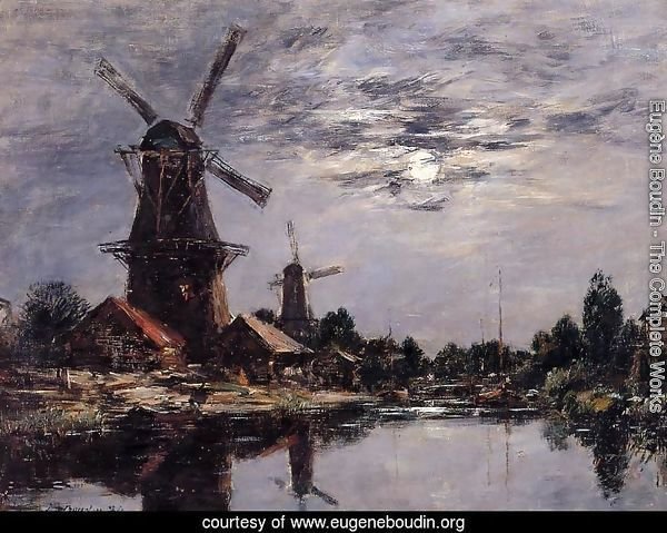 Windmills and Canel near Dordrecht