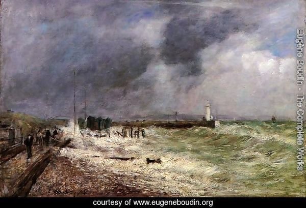 Eugène Boudin - The Complete Works - Le Havre: A Gust of Wind at ...
