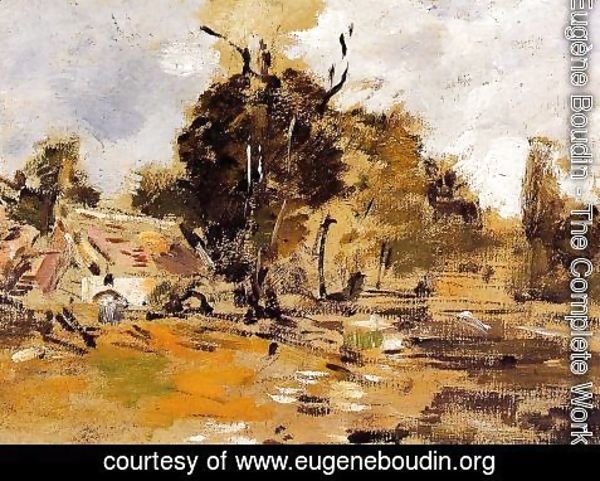 Eugène Boudin - Study of a Farm, St-Ceneri