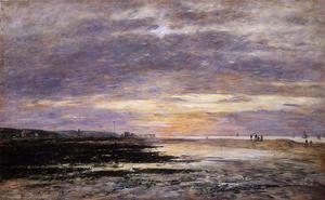 Eugène Boudin - Deauville, Sunset on the Beach