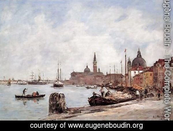 Eugène Boudin - Venice, the Dock of the Guidecca