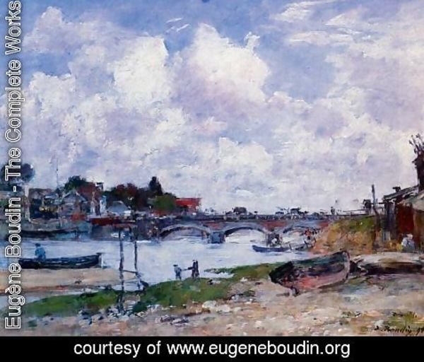 Eugène Boudin - The Bridge over the Toques at Deauville