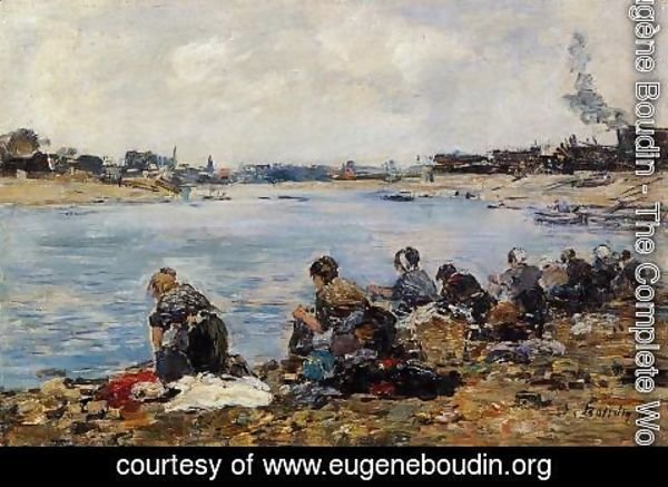 Eugène Boudin - Laundresses on the Banks of the Touques V