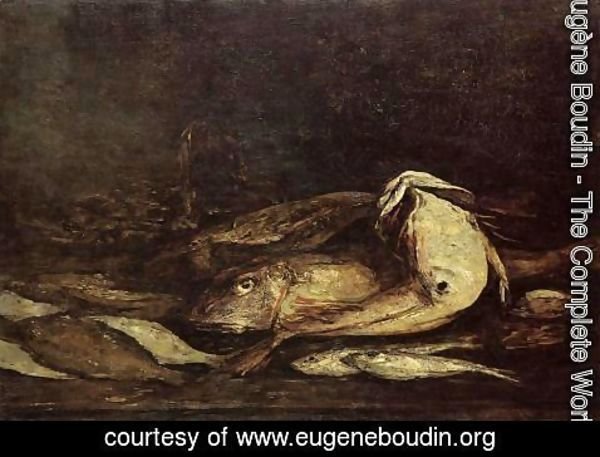 Eugène Boudin - Mullet and Fish