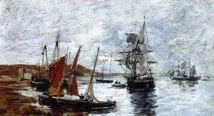 Eugène Boudin - Camaret, Boats on the Shore