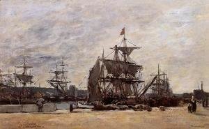 Eugène Boudin - Deauville, Docked Boats