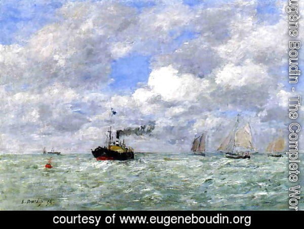 Eugène Boudin - English Coal Ship in View of Trouville