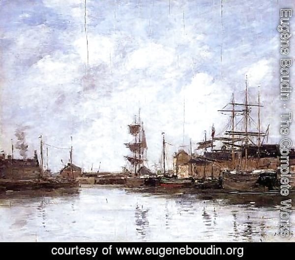 Eugène Boudin - Fecamp, the Inner Harbor