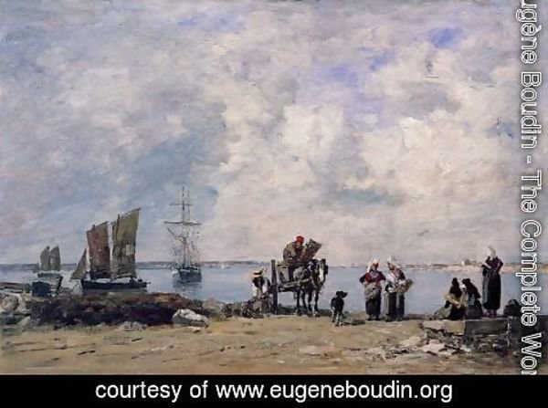 Eugène Boudin - Fishermen's Wives at the Seaside