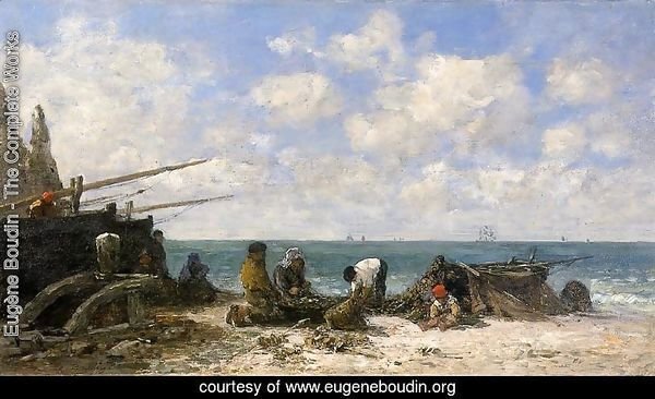 Etretat: Fishermen on the Beach