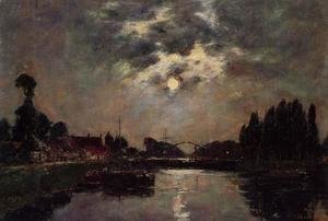 Eugène Boudin - Saint-Valery-sur-Somme, Moonrise over the Canal