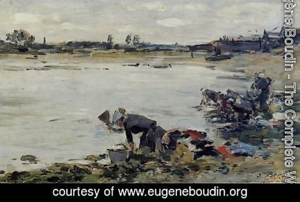 Eugène Boudin - Laundresses on the Banks of the Touques XII