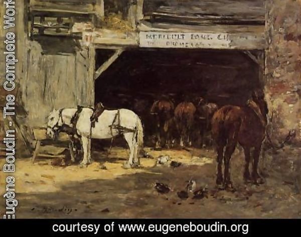 Eugène Boudin - Cour et Ecurie d'un Loueur