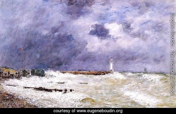 Le Havre, Heavy Winds off of Frascati by Eugène Boudin | Oil Painting ...