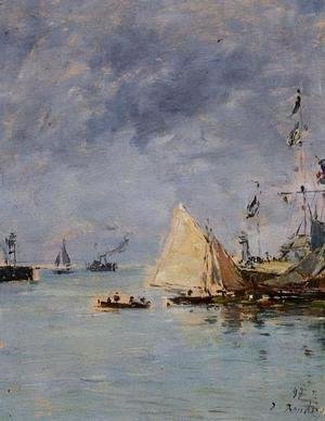 Eugène Boudin - Trouville, the Jettys, High Tide