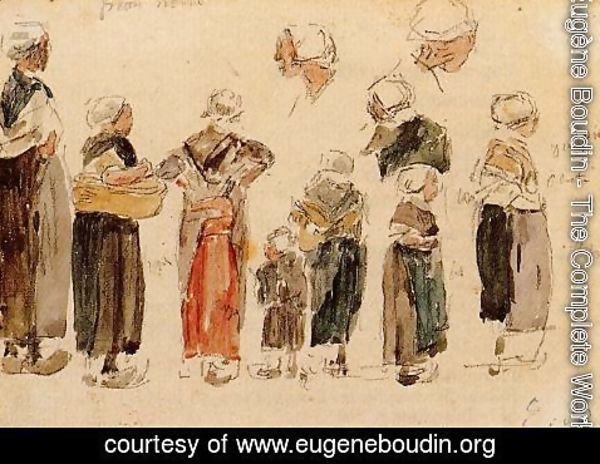 Eugène Boudin - Breton Peasants