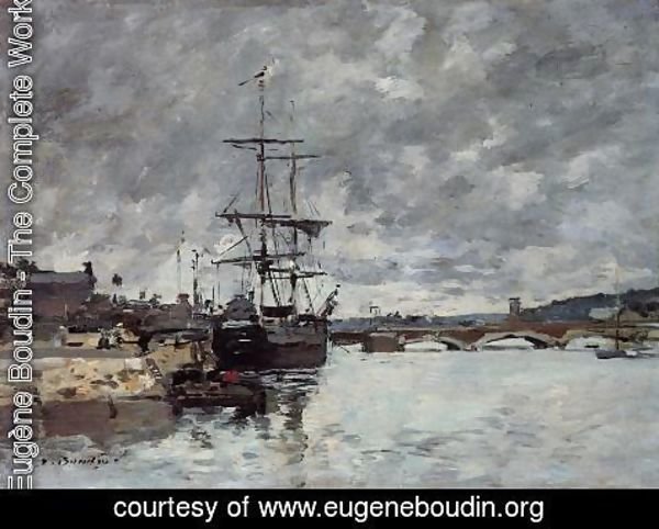 Eugène Boudin - The Bridge over the Toques at Trouville