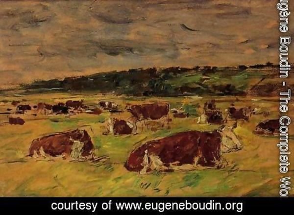Eugène Boudin - Cows in the Pasture I