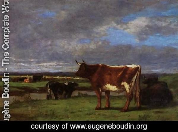 Eugène Boudin - Cows near the Toques