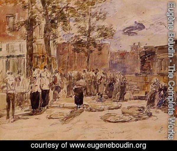 Eugène Boudin - Market Scene