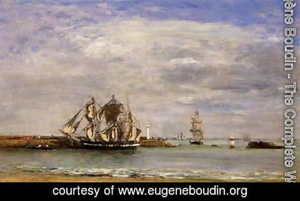 Eugène Boudin - Trouville, the Jettys, High Tide I