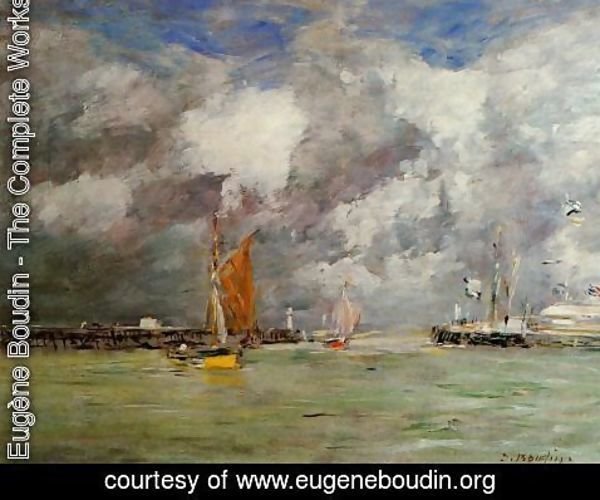 Eugène Boudin - Trouville, the Jettys, High Tide II