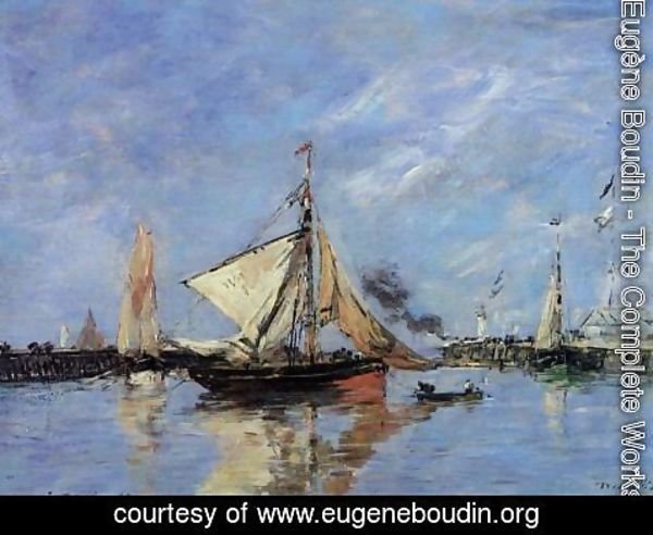 Eugène Boudin - Trouville, the Jettys, High Tide III