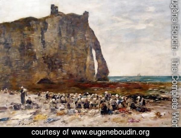Eugène Boudin - The Laundresses of Etretat