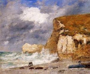 Eugène Boudin - Etretat: the Amont Cliff in November