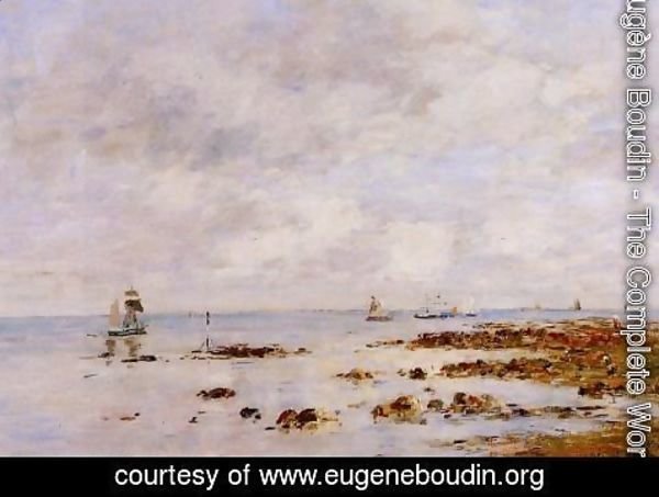 Eugène Boudin - Low Tide at Saint-Vaast-la-Hougue