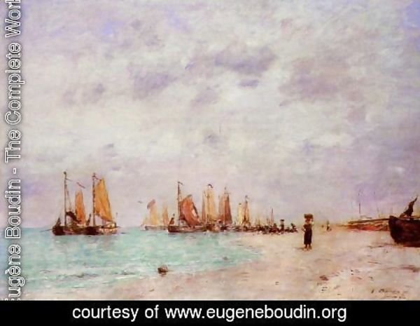 Eugène Boudin - The Beach at Scheveningen