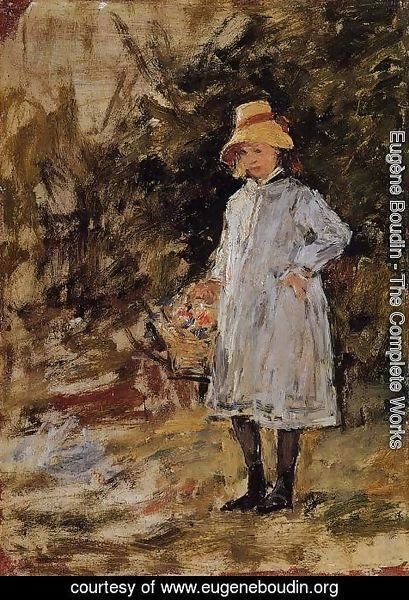 Eugène Boudin - Portrait of a Little Girl