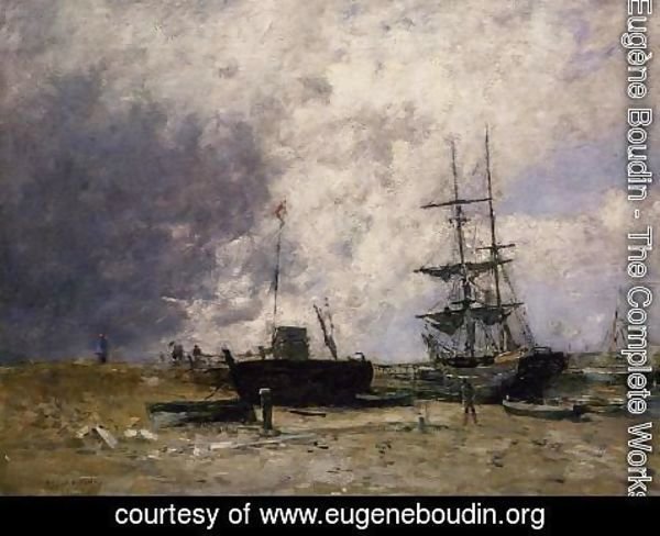 Eugène Boudin - The Trouville Coastline, Low tide