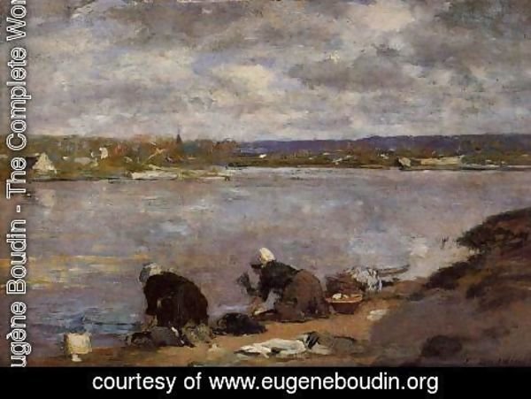 Eugène Boudin - Laundresses on the Banks of the Touques XIV