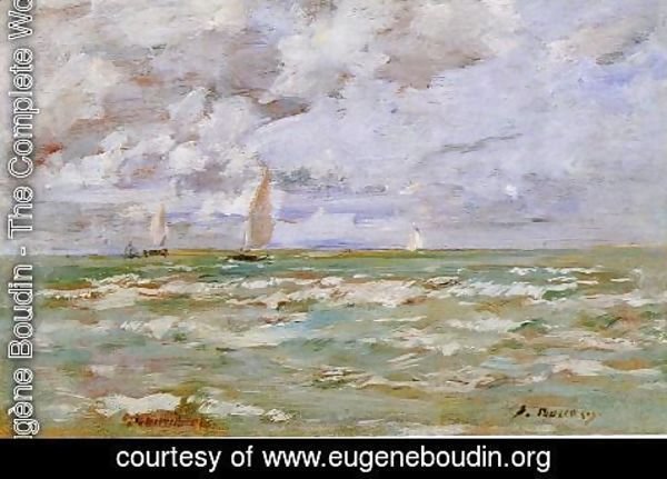 Eugène Boudin - Standing off Deauville