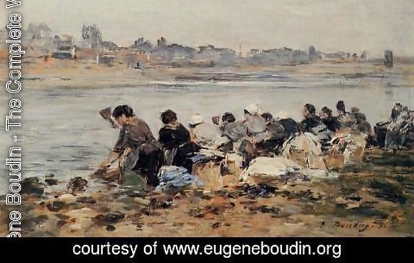 Eugène Boudin - Laundresses on the Banks of the Touques XV