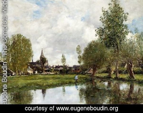 Eugène Boudin - Village around Dunkirk