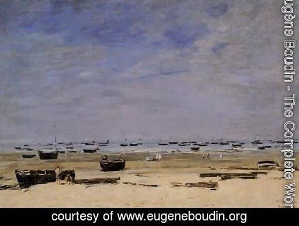 Eugène Boudin - The Coastline at Berck at Low Tide