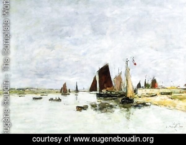 Eugène Boudin - Etaples, Boats in Port
