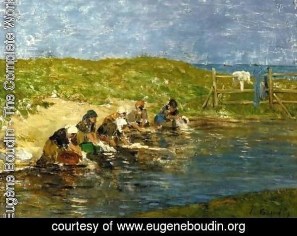 Eugène Boudin - Laundresses by the Sea