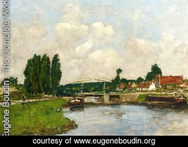 Eugène Boudin - The Lock at Saint-Valery-sur-Somme