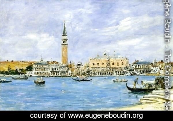 Eugène Boudin - Venice, the Campanile, the Ducal Palace and the Piazzetta, View from San Giorgio
