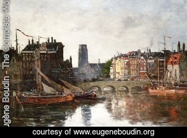 Eugène Boudin - Rotterdam, the Pont de la Bourse