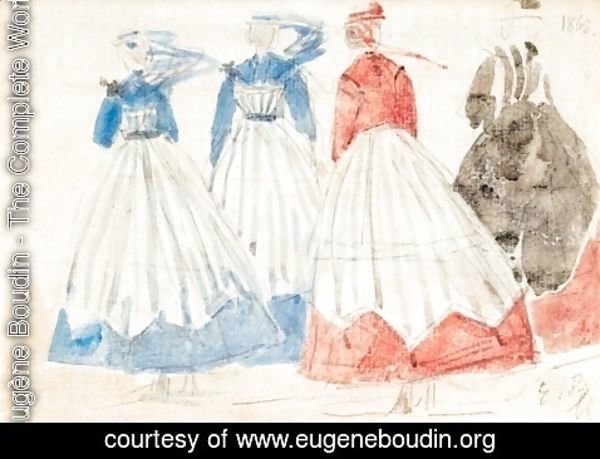 Eugène Boudin - Etudes de femmes en crinolines