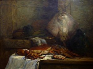 Eugène Boudin - Crab, Lobster and Fish (aka Still Life with Skate)
