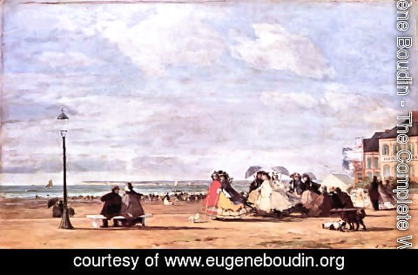 Eugène Boudin - Empress Eugenie at beach at Trouville