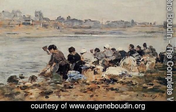 Eugène Boudin - Laundresses on the Banks of the Touques 1886